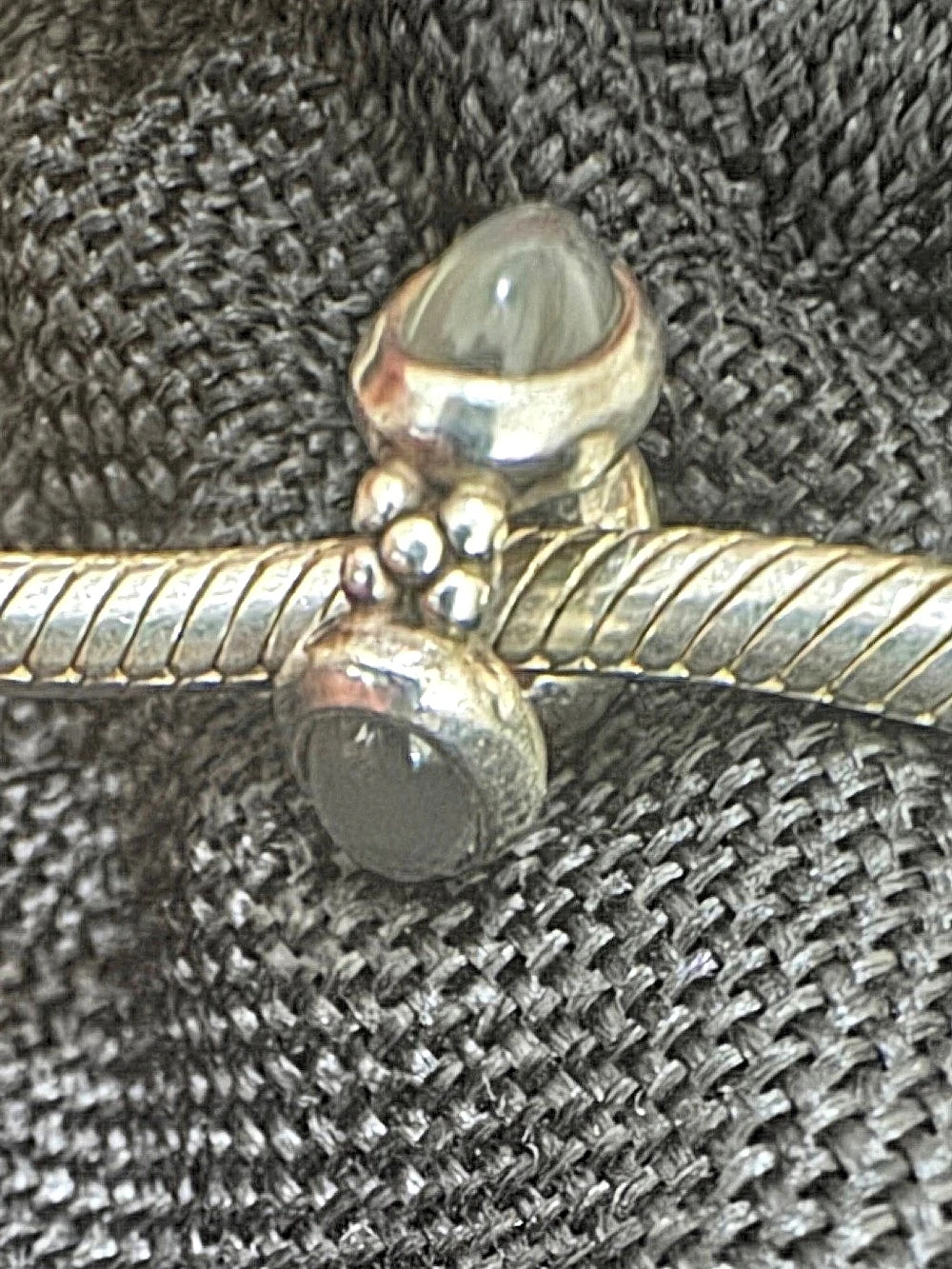Pandora Sterling Silver Three Gray Stone Charm